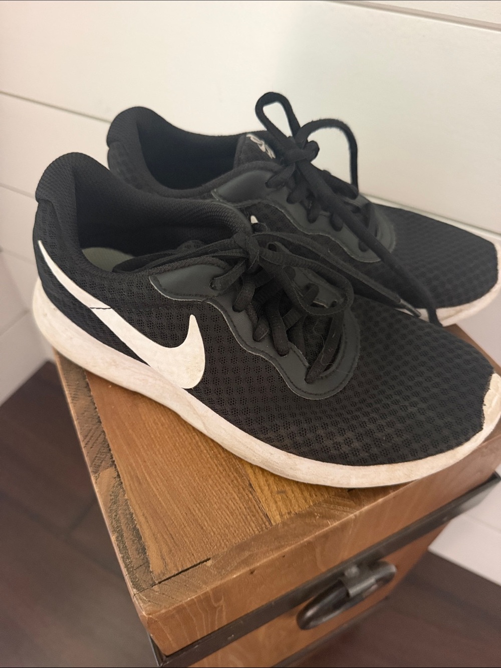 Nike Kids Black and White Mesh Sneaker